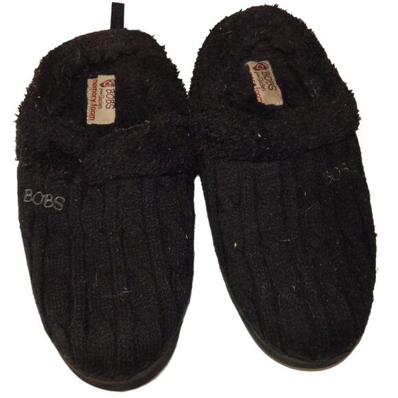 BOBS from Skechers keepsakes ice angel women's size 6 black memory foam slippers - Picture 1 of 8
